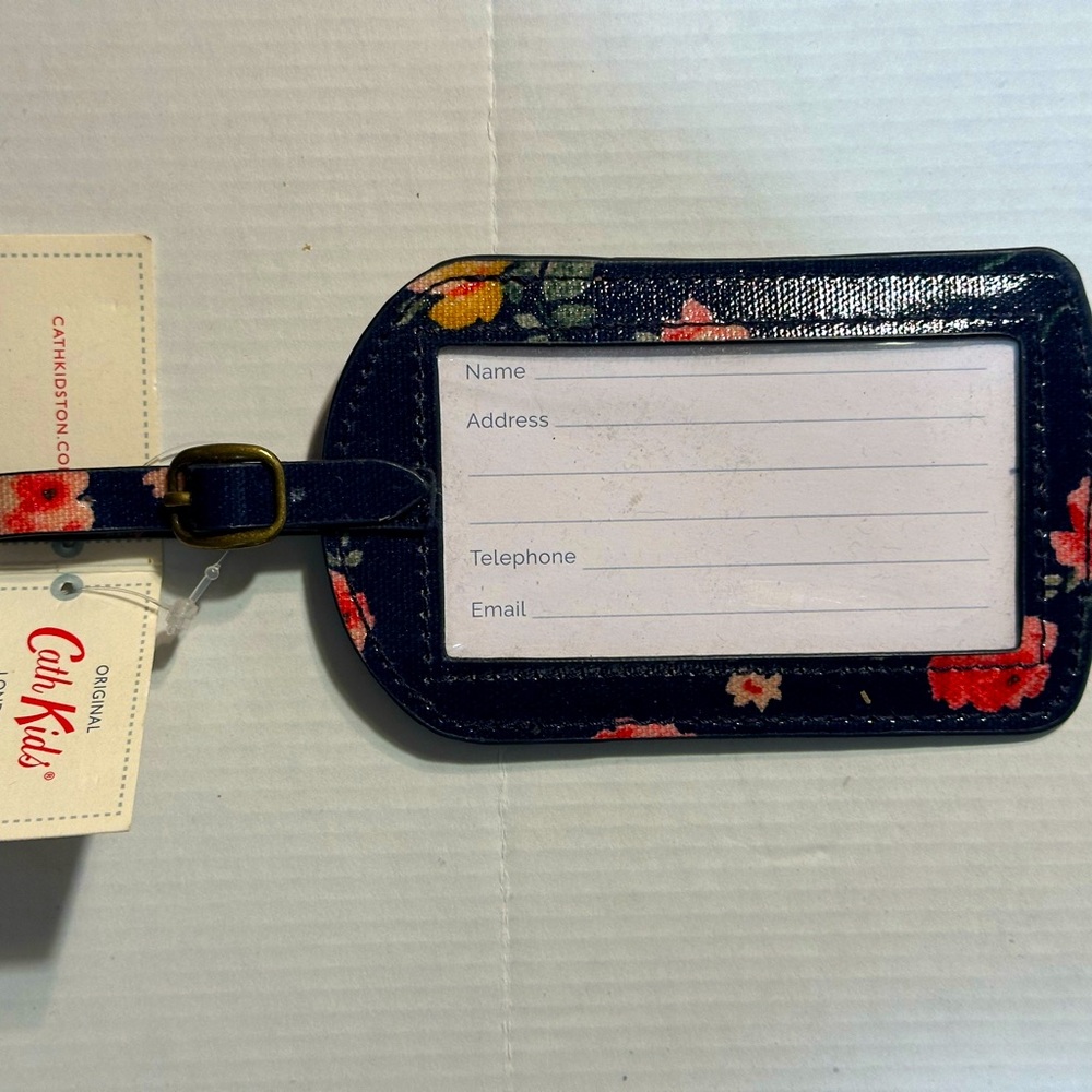 Cath Kidston luggage tag with beautiful floral design.